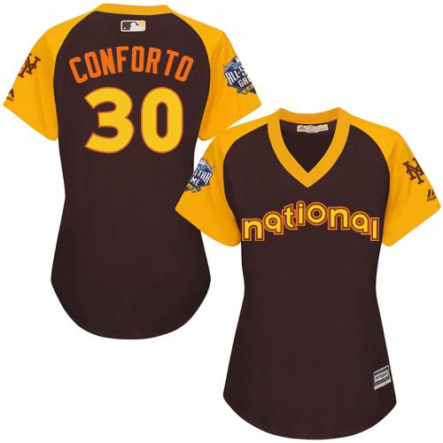 Mets #30 Michael Conforto Brown 2016 All-Star National League Women's Stitched MLB Jersey